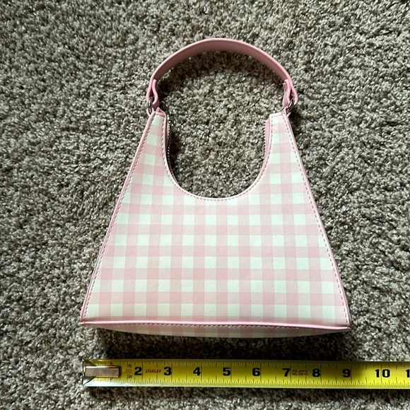 Pink & White Gingham Print Small Mini Purse Barbiecore - Picture 5 of 8